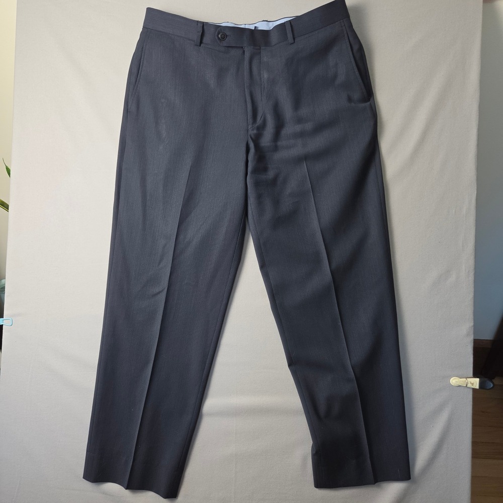 Cremieux Modern Fit Travel Smart Mens Wool Blend Dress Pants Navy Blue 36R